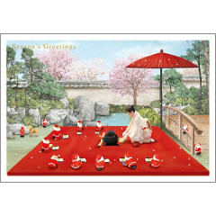 Japan Mini Santa Christmas Card - Tea Ceremonies