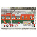 Japan Mini Santa Christmas Card - Train Lunch - 1