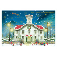 Japan Mini Santa Christmas Card - Sapporo Clock Tower