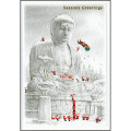 Japan Mini Santa Christmas Card - Great Buddha Kamakura - 1