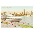 Japan Mini Santa Christmas Card - Port of Yokohama - 1