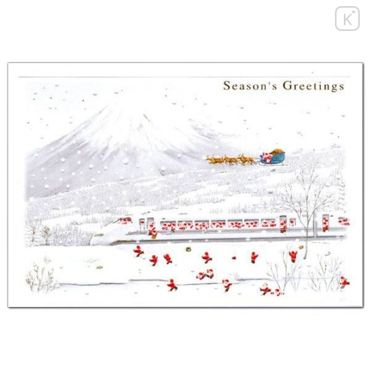 Japan Mini Santa Christmas Card - Tokaido Shinkansen - 1