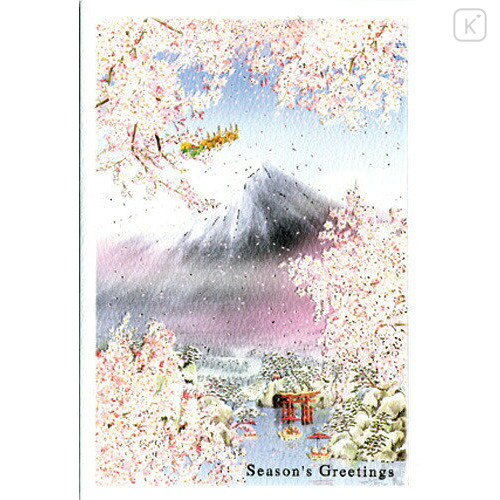 Japan Mini Santa Christmas Card - Mt. Fuji A - 1