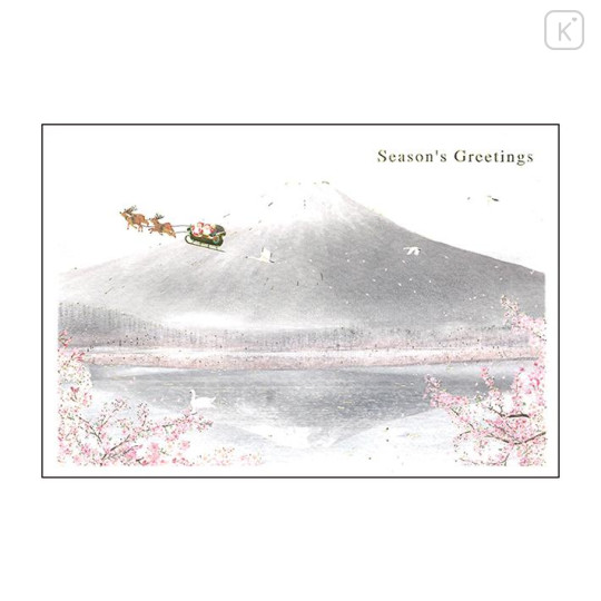 Japan Mini Santa Christmas Card - Mt. Fuji B - 1