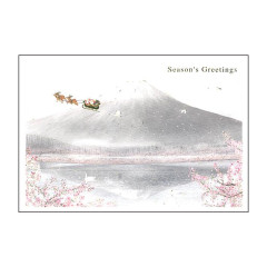 Japan Mini Santa Christmas Card - Mt. Fuji B