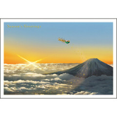 Japan Mini Santa Christmas Card - Mt. Fuji C