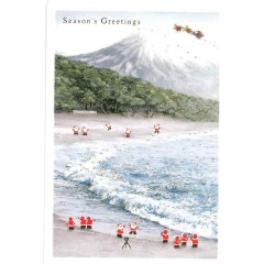 Japan Mini Santa Christmas Card - Miho no Matsubara