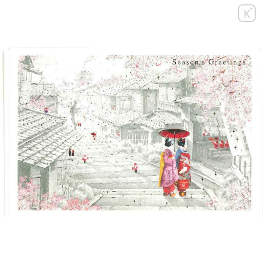 Japan Mini Santa Christmas Card - Maiko - 1