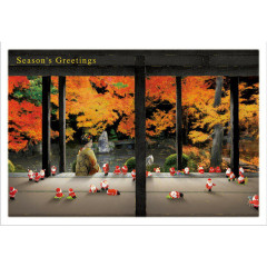 Japan Mini Santa Christmas Card - Renge Temple