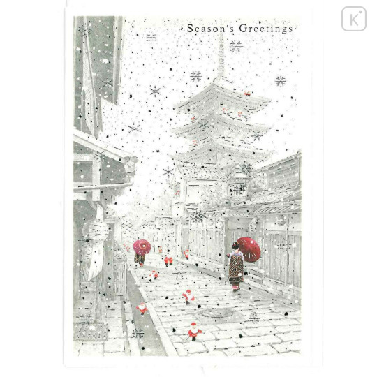 Japan Mini Santa Christmas Card - Kyoto - 1