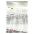 Japan Mini Santa Christmas Card - Takeda Castle - 1