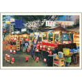 Japan Mini Santa Christmas Card - Hakata food stalls - 1
