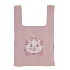 Japan Disney Jacquard Woven Mini Tote Bag - Marie : Face Pink Knit Bag