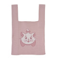 Japan Disney Jacquard Woven Mini Tote Bag - Marie : Face Pink Knit Bag - 1