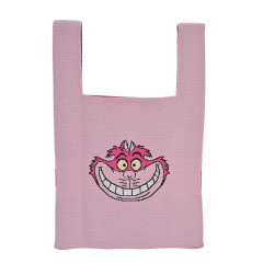 Japan Disney Store Jacquard Woven Mini Tote Bag - Cheshire Cat : Face Pink Knit Bag