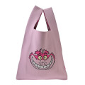 Japan Disney Store Jacquard Woven Mini Tote Bag - Cheshire Cat : Face Pink Knit Bag - 4