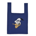Japan Disney Jacquard Woven Mini Tote Bag - Donald : Face Navy Knit Bag - 1