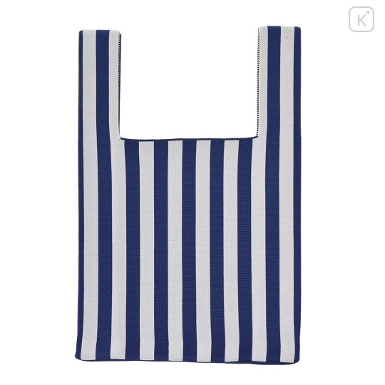 Japan Disney Store Jacquard Woven Mini Tote Bag - Donald : Face Navy Knit Bag - 3