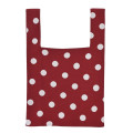 Japan Disney Jacquard Woven Mini Tote Bag - Minnie : Face Wine Red Knit Bag - 2