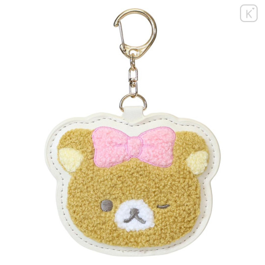 Japan San-X Embroidered Patch Mascot Bag Charm Keychain - Rilakkuma : Makeup Rilakkuma Wink - 1