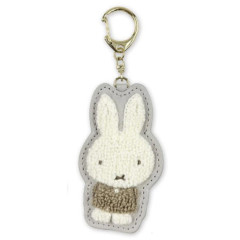 Japan Miffy Embroidered Patch Mascot Bag Charm Keychain - Miffy : 70th Anniversary Grey