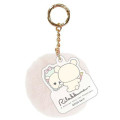 Japan San-X Dangling Tail Mascot Keychain - Korilakkuma : Makeup Rilakkuma Faux Fur Ball Charm - 1