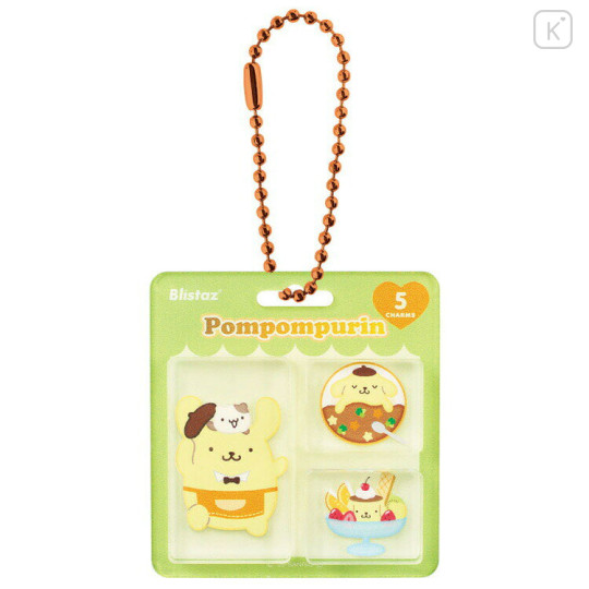 Japan Sanrio Blister Acrylic Keychain - Pompompurin & Muffin : Blistaz Pack Green - 1