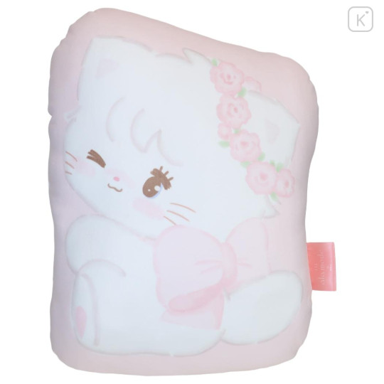 Japan Mikko Illustrations Die-Cut Cushion - Lil ala mode Mousse Playing in Flower Field - 1