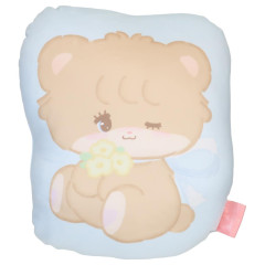Japan Mikko Illustrations Die-Cut Cushion - Lil ala mode : Lil ala mode Latte Playing in Flower Field
