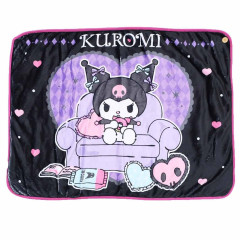 Japan Sanrio Fleece Lap Blanket - Kuromi : Throne Black
