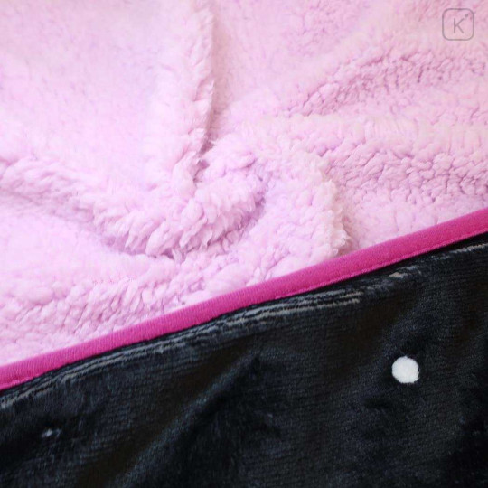 Japan Sanrio Fleece Lap Blanket - Kuromi : Throne Black - 3