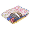 Japan Sanrio Fleece Lap Blanket - Hello Kitty : Tokimeki Heisei Kogal Leopard Pink - 4