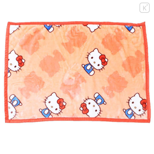 Japan Sanrio Flannel Lap Blanket - Hello Kitty : Orange - 1