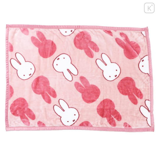 Japan Miffy Flannel Lap Blanket - Miffy : Face Pink - 1