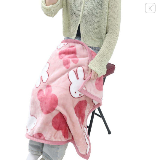 Japan Miffy Flannel Lap Blanket - Miffy : Face Pink - 4