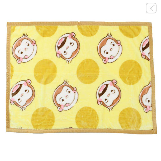 Japan Curious George Flannel Lap Blanket - Face Yellow - 1