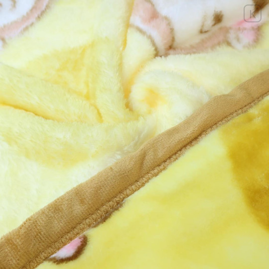 Japan Curious George Flannel Lap Blanket - Face Yellow - 2