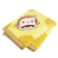 Japan Curious George Flannel Lap Blanket - Face Yellow - 3