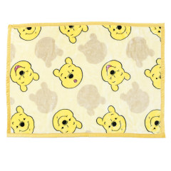 Japan Disney Flannel Lap Blanket - Pooh : Face Yellow
