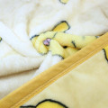 Japan Disney Flannel Lap Blanket - Pooh : Face Yellow - 2