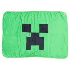 Japan Minecraft Fleece Lap Blanket - Creeper Green Black