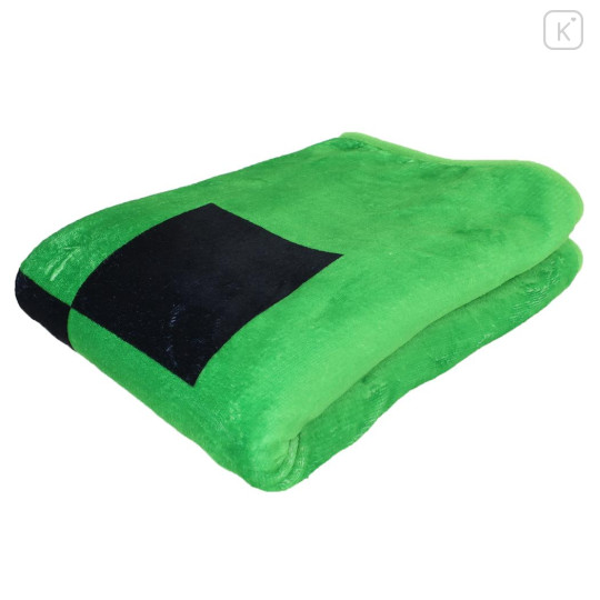 Japan Minecraft Fleece Lap Blanket - Creeper Green Black - 4