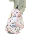 Japan Chiikawa Flannel Lap Blanket - Chiikawa & Hachiware & Usagi : Pink Striped - 4