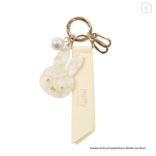 Japan Miffy Mascot Carabiner Smart Keychain - Miffy : Pearl Ivory - 1