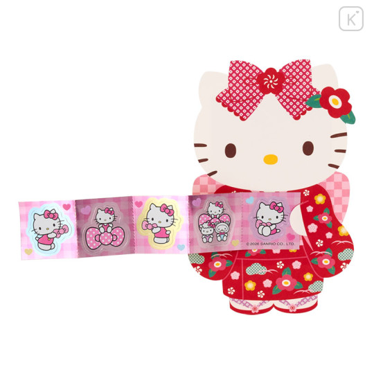 Japan Sanrio Original Gift Envelope Set - Hello Kitty : Kimono Red Plump Blossom - 3