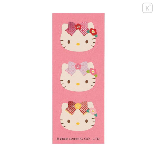 Japan Sanrio Original Gift Envelope Set - Hello Kitty : Kimono Red Plump Blossom - 5