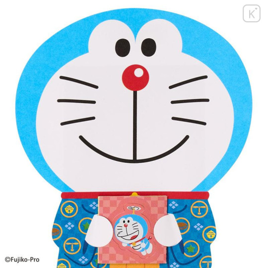 Japan Sanrio Original Gift Envelope Set - Doraemon : Kimono Blue - 4