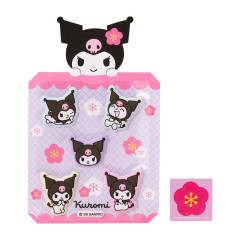 Japan Sanrio Original Mini Envelope with Puffy Sticker - Kuromi : New Year Plum Blossom