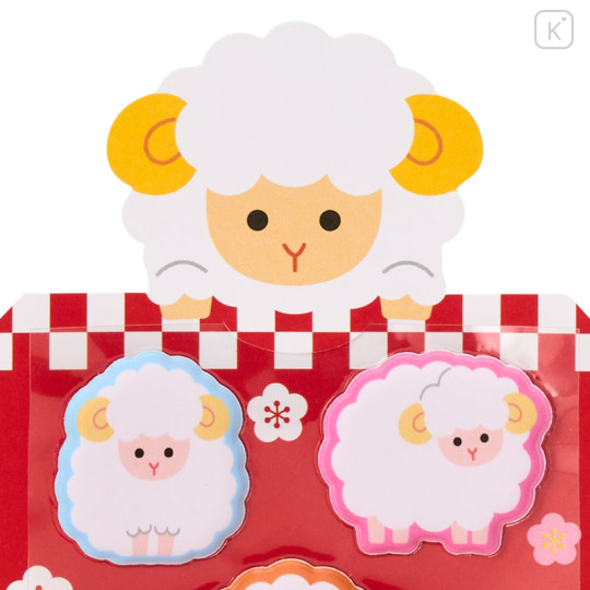 Japan Sanrio Original Mini Envelope with Puffy Sticker - Kuromi : New Year of Sheep Red Plum Blossom - 3
