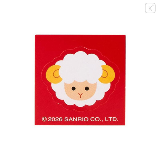 Japan Sanrio Original Mini Envelope with Puffy Sticker - Kuromi : New Year of Sheep Red Plum Blossom - 5
